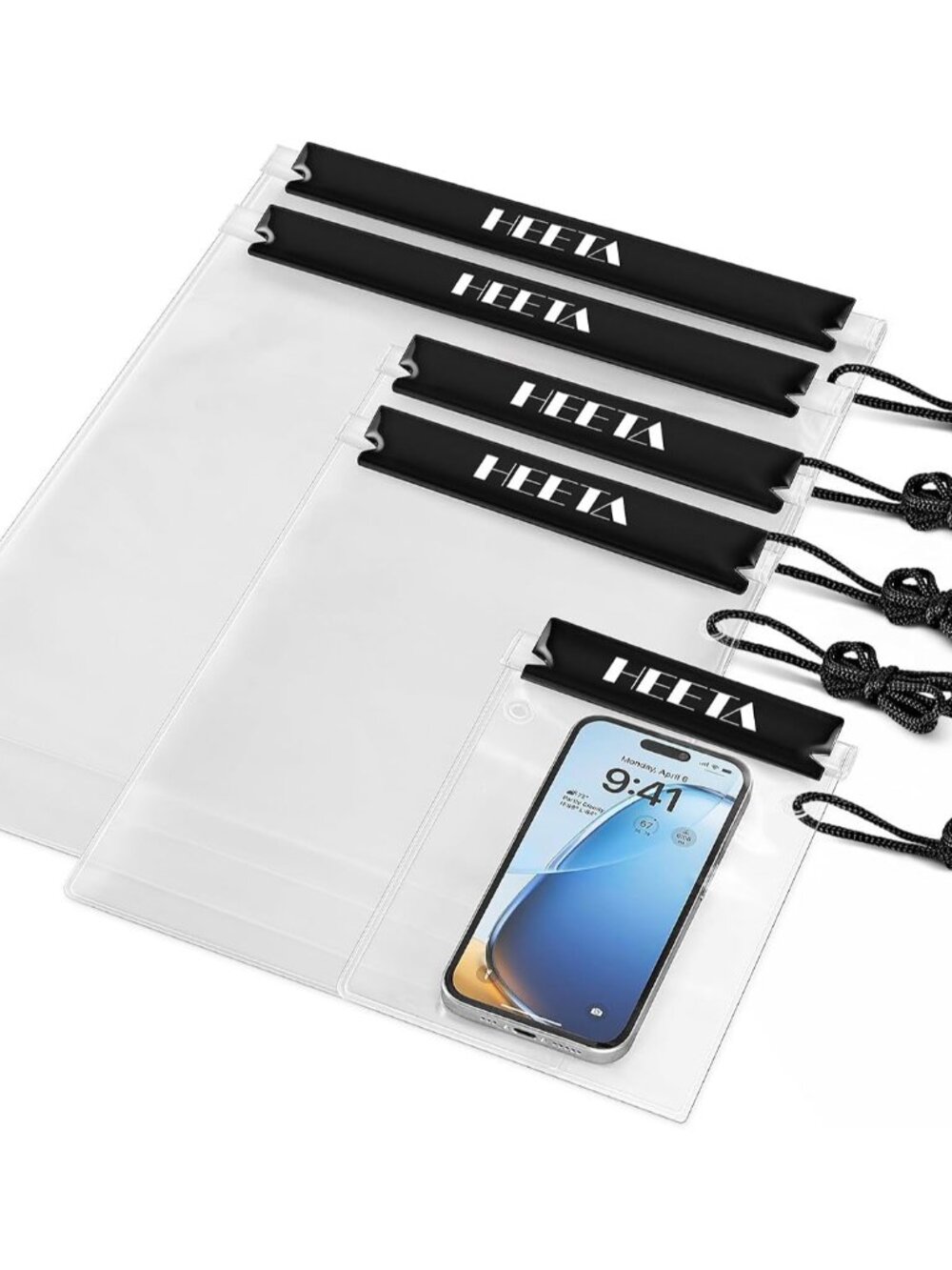 5-Pack Clear Waterproof Dry Bag Pouch Document Holder for Phone Maps